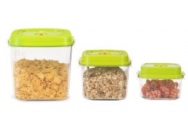 Set 3 Stk von Vakuumbehältern 0,4 l, 1,3 l, 2,6 l